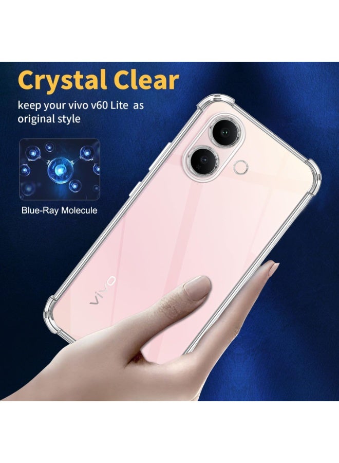 Clear Case for Vivo V60 Lite soft TPU Transparent Protective Cover shock Absorbent Reinforced Corner Full Camera Protection Designed Clear case for Vivo V60 Lite - Image 2